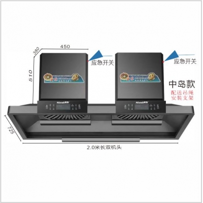 TD-K12 2.0米双头烤漆柴火土灶/商用餐厨油烟机