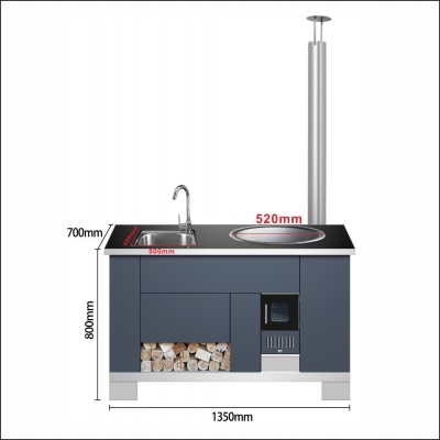 ND-022A 柴火大锅灶（玻璃面板）